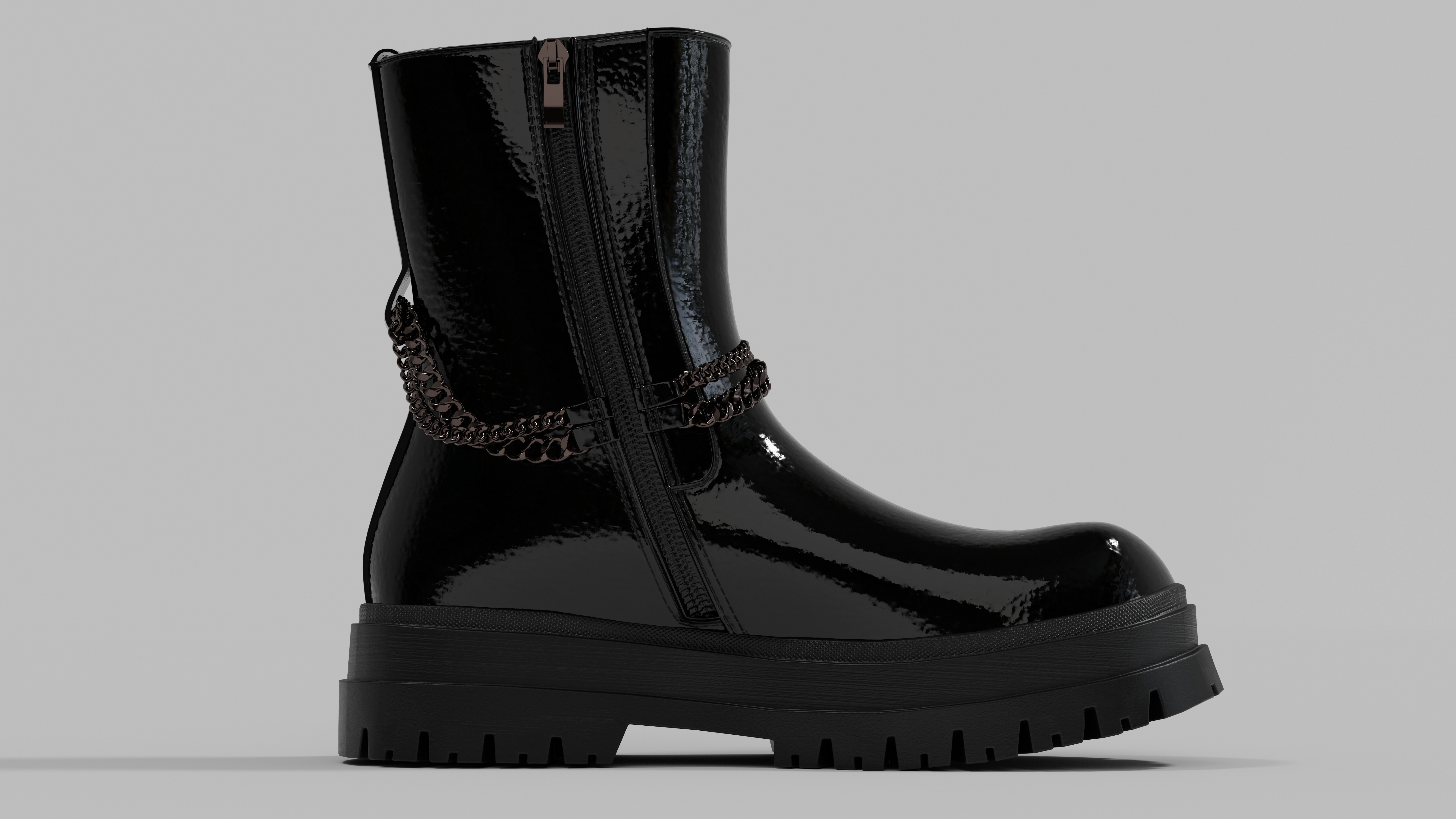 Black boot for winter that can be put into a virtual try on.