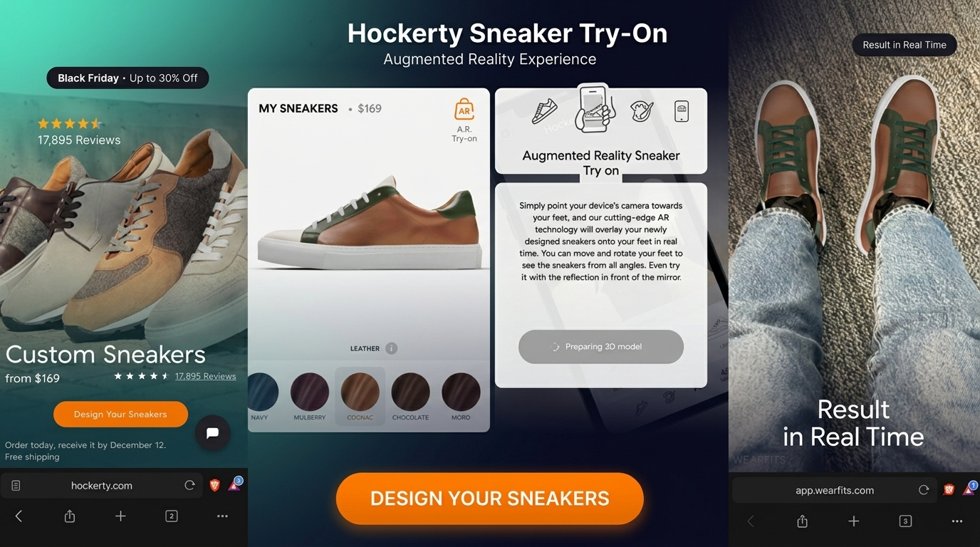  AR Shoe Virtual Try-On Case Study | Conversion Increase | WEARFITS
